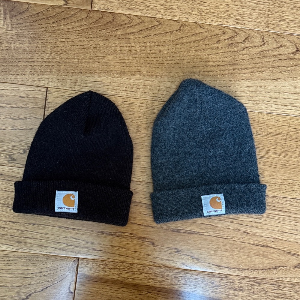 Carhartt Toddler Black and Gray Knit Beanies